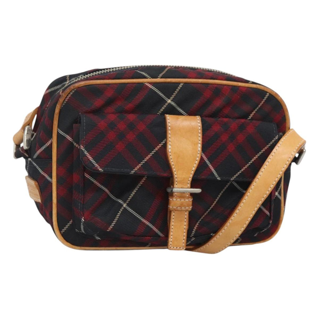 BURBERRY Blue Label Nova Check Shoulder Bag Canvas Red Navy ti3067