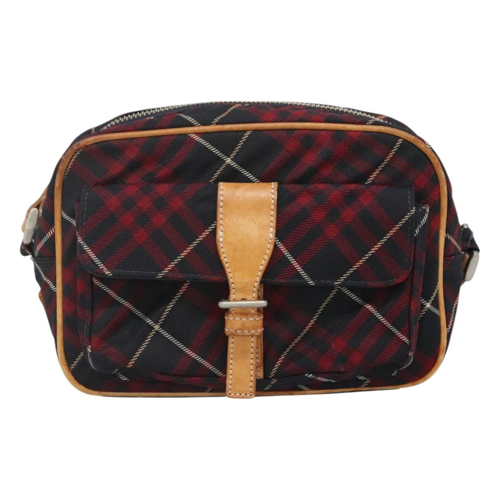 BURBERRY Blue Label Nova Check Shoulder Bag Canvas Red Navy ti3067