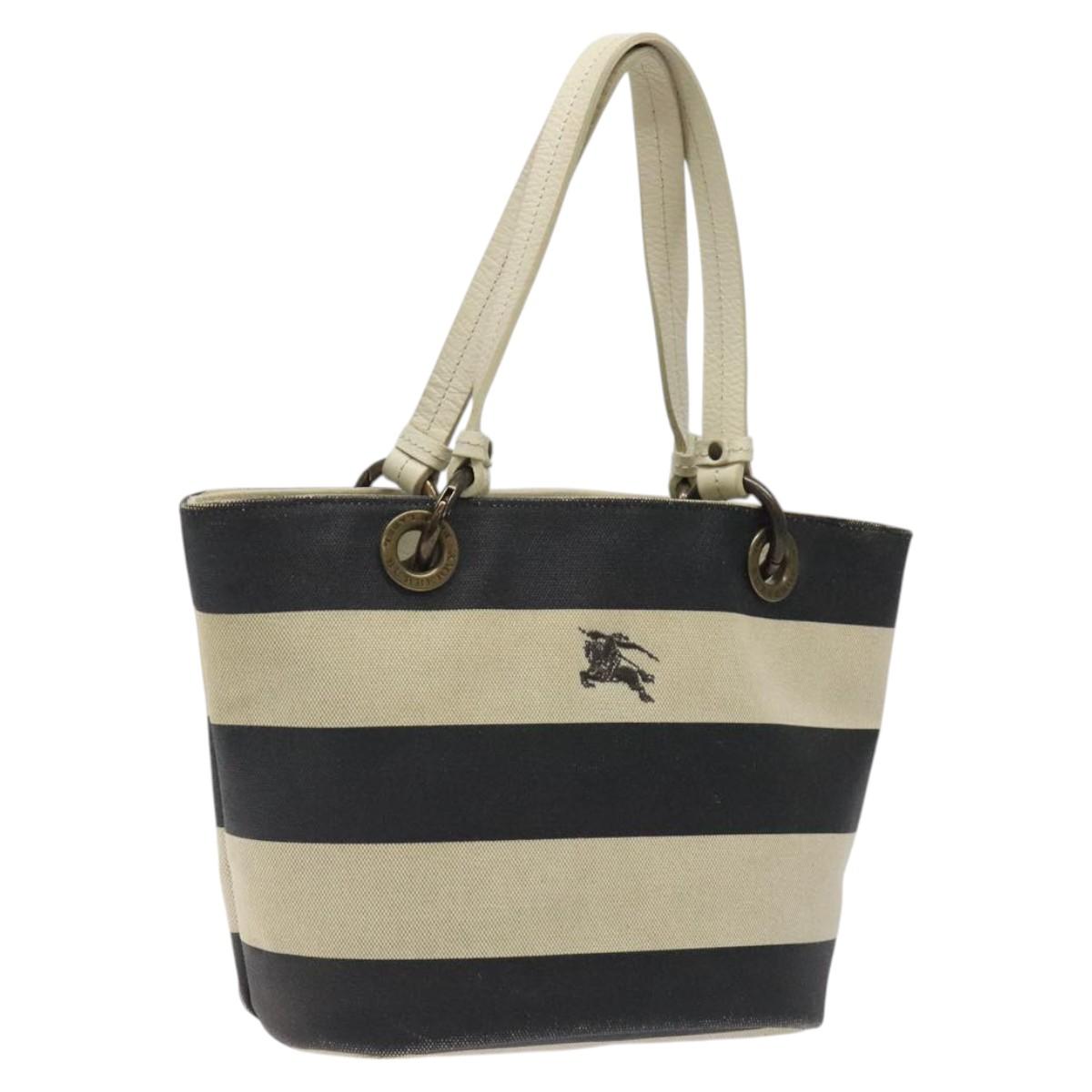 BURBERRY Blue Label Shoulder Bag Canvas Black White ti3081