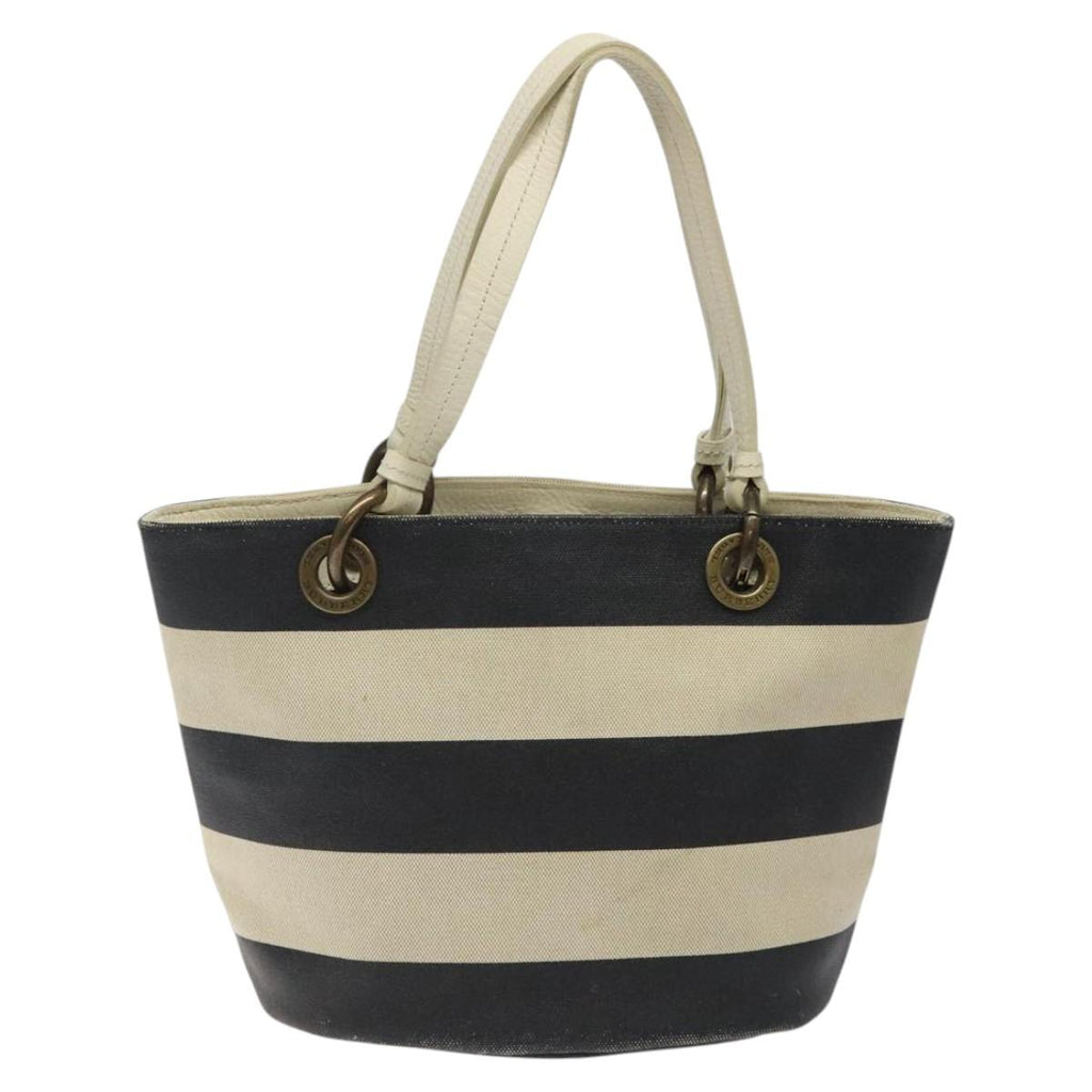 BURBERRY Blue Label Shoulder Bag Canvas Black White ti3081