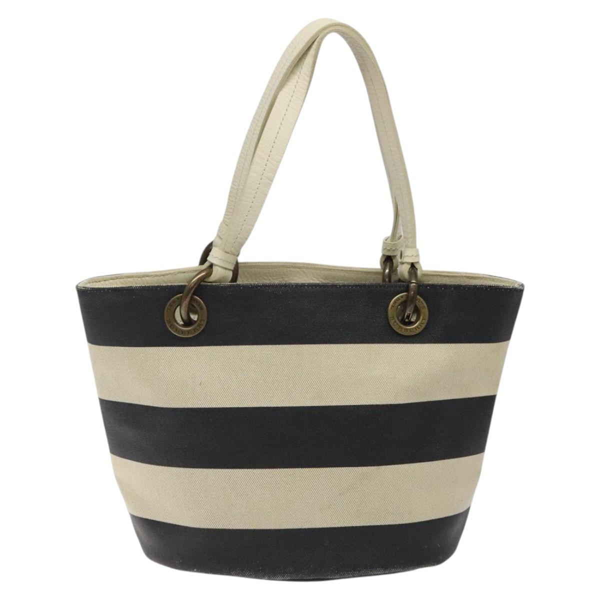 BURBERRY Blue Label Shoulder Bag Canvas Black White ti3081