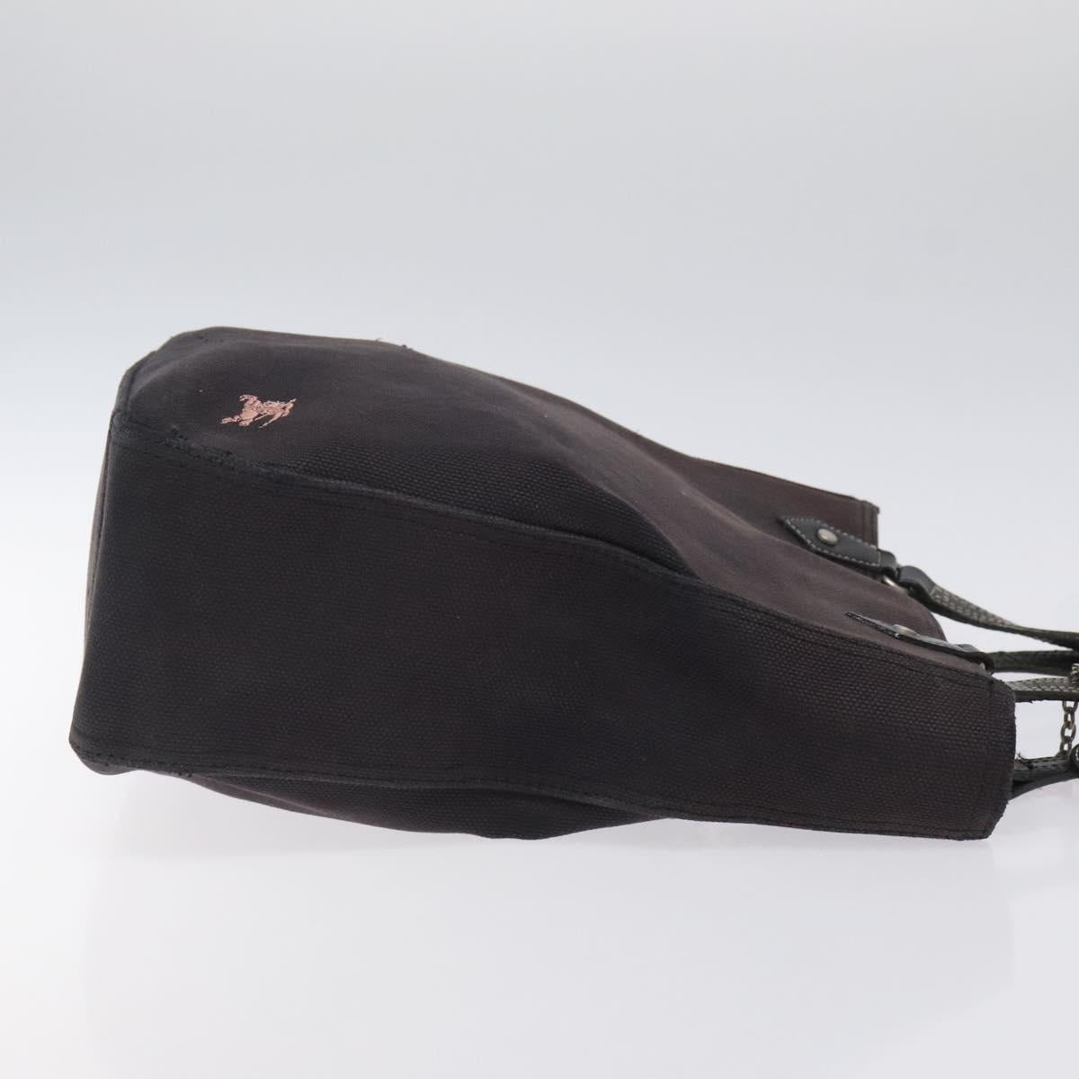 BURBERRY Hand Bag Canvas Black Silver ti3087