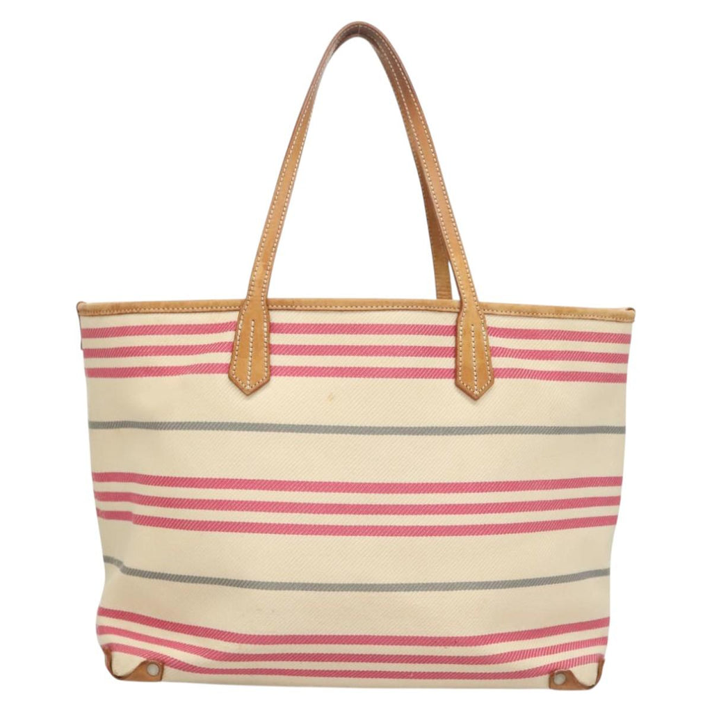 BURBERRY Blue Label Shoulder Bag Canvas White Pink Silver ti3095