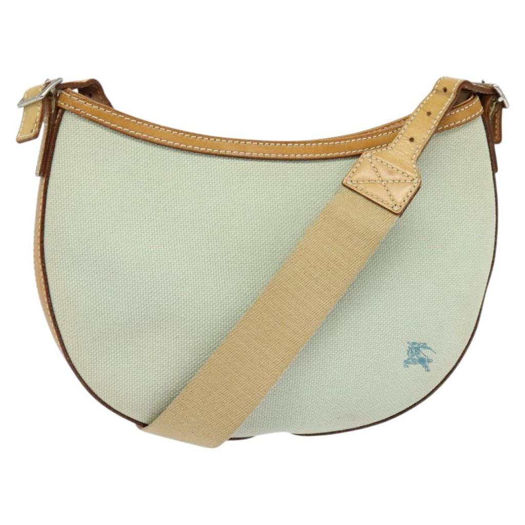 BURBERRY Blue Label Shoulder Bag Canvas Light Blue Silver ti3149