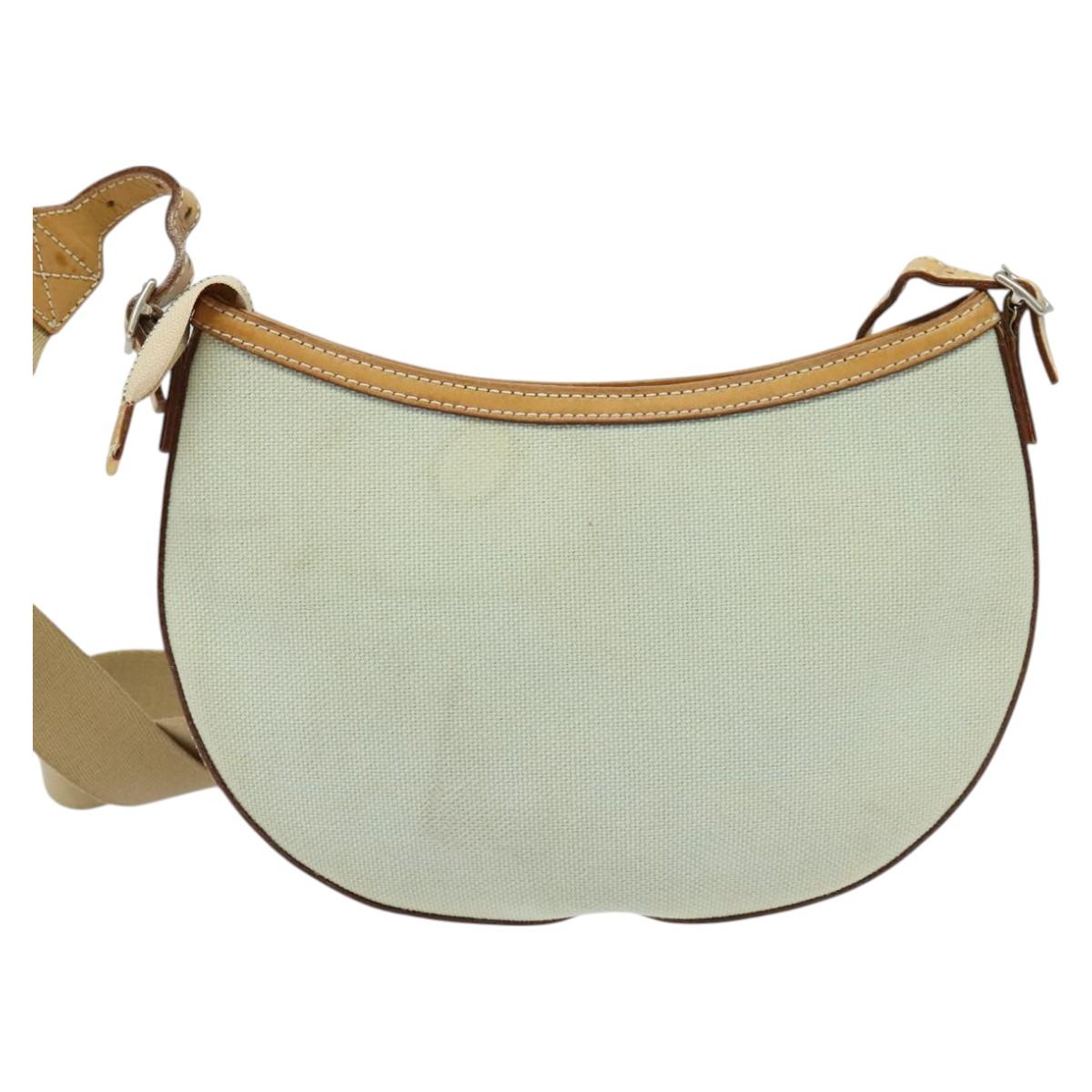 BURBERRY Blue Label Shoulder Bag Canvas Light Blue Silver ti3149