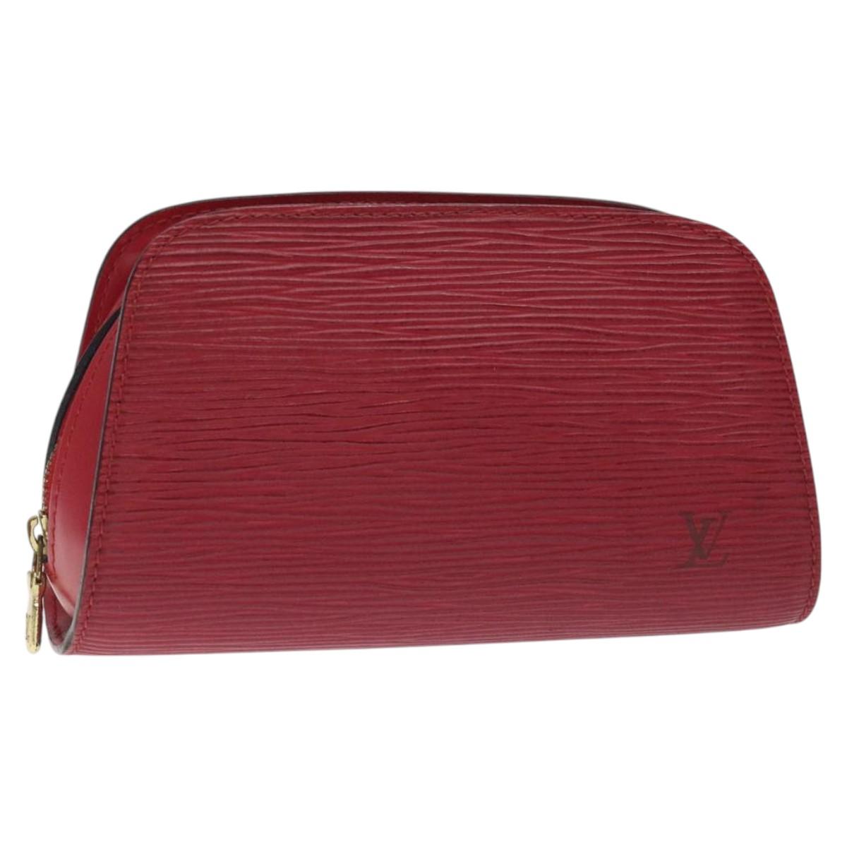 LOUIS VUITTON Epi Dauphine PM Pouch Castilian Red M48447 LV ti3225