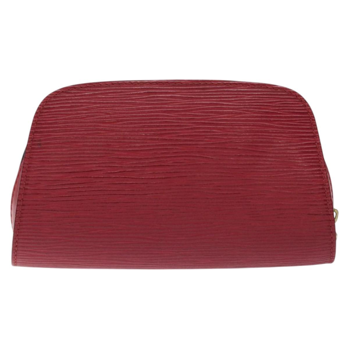 LOUIS VUITTON Epi Dauphine PM Pouch Castilian Red M48447 LV ti3225