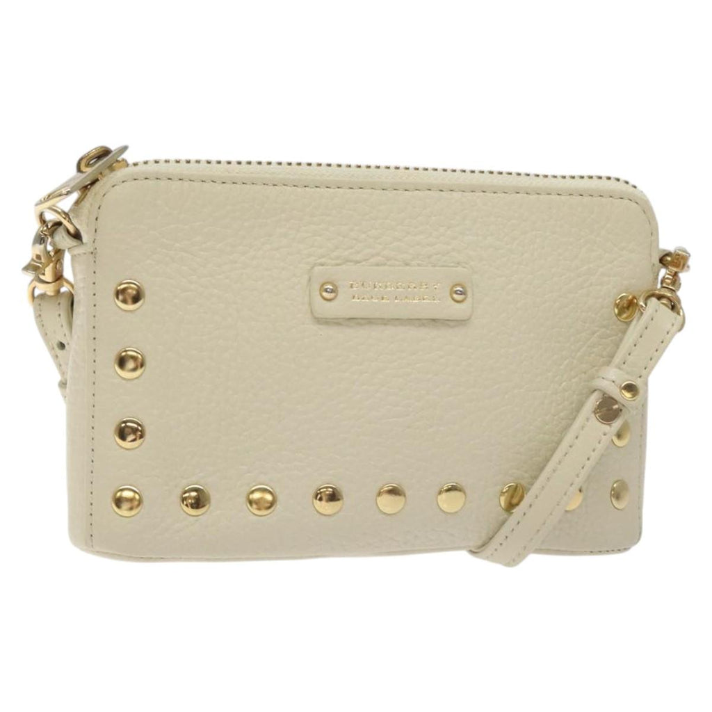 BURBERRY Blue Label Shoulder Bag Leather Beige Gold ti3254