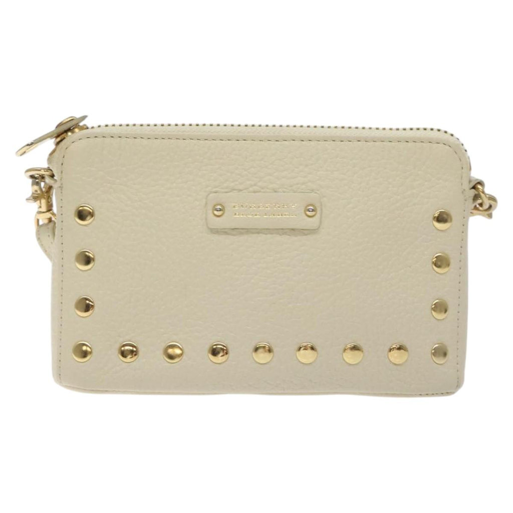 BURBERRY Blue Label Shoulder Bag Leather Beige Gold ti3254