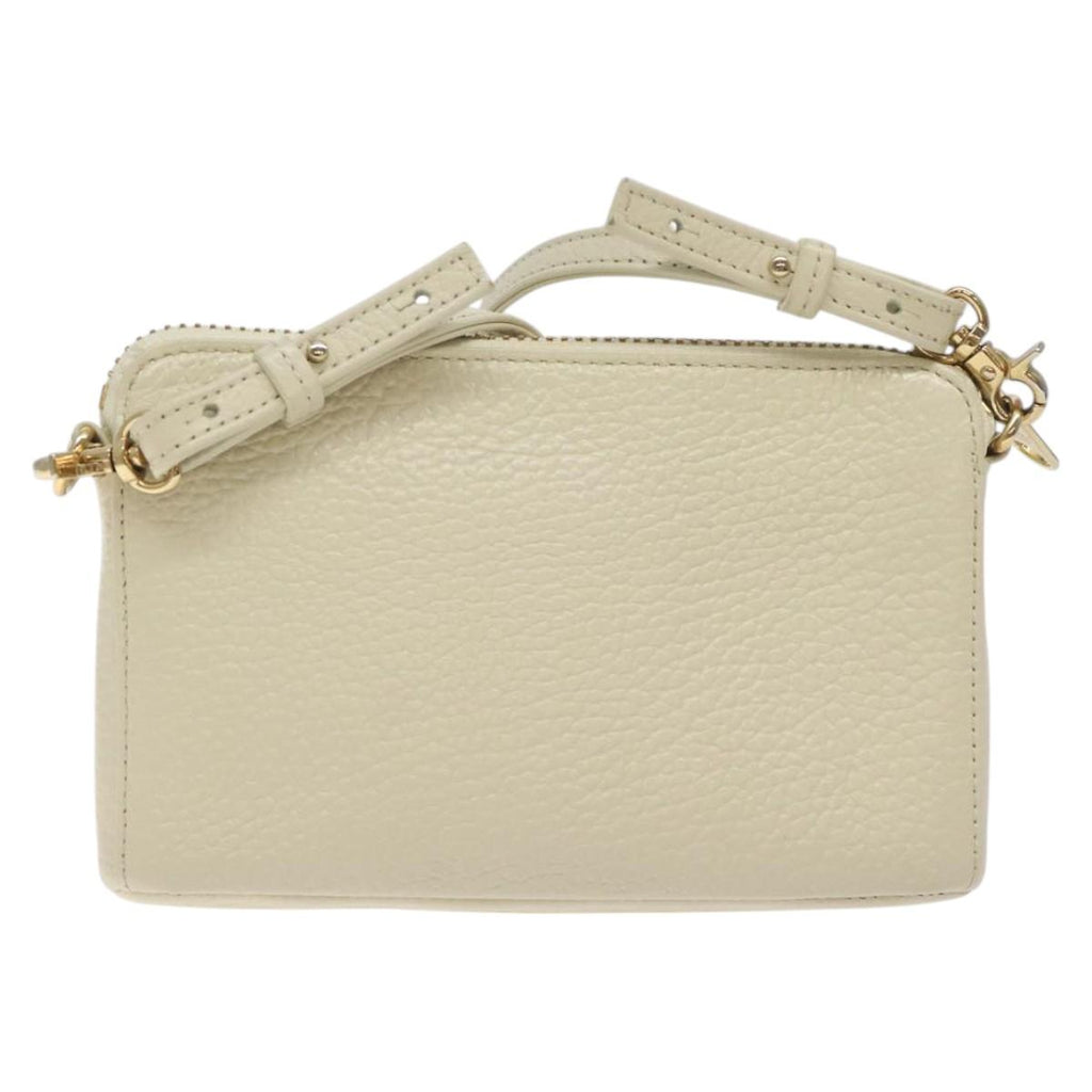 BURBERRY Blue Label Shoulder Bag Leather Beige Gold ti3254