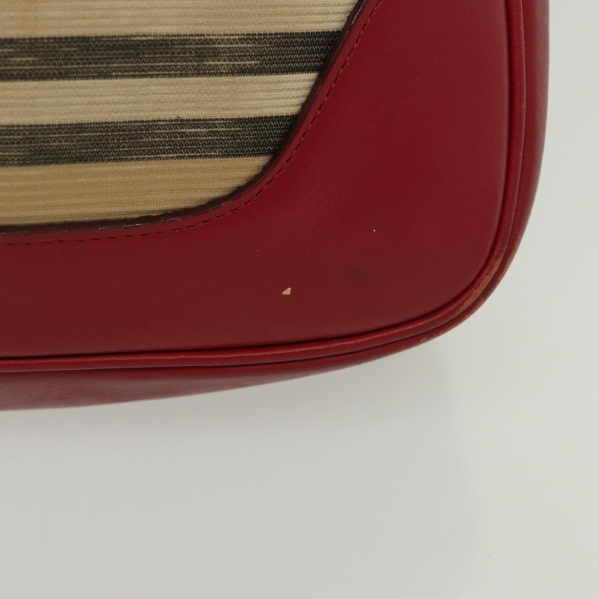 BURBERRY Blue Label Shoulder Bag Canvas Leather Beige Red ti3362