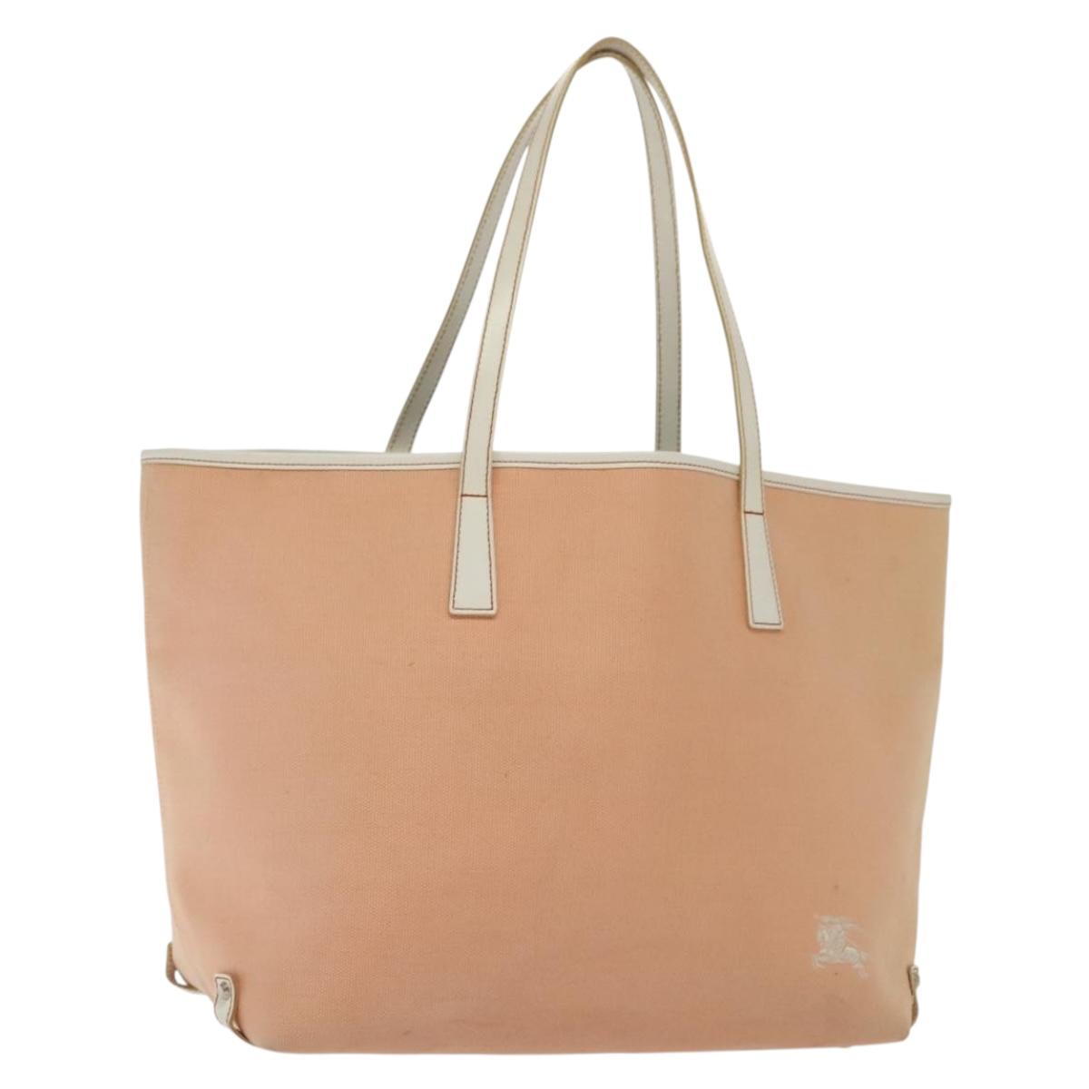 BURBERRY Blue Label Tote Bag Canvas Pink Silver ti3364