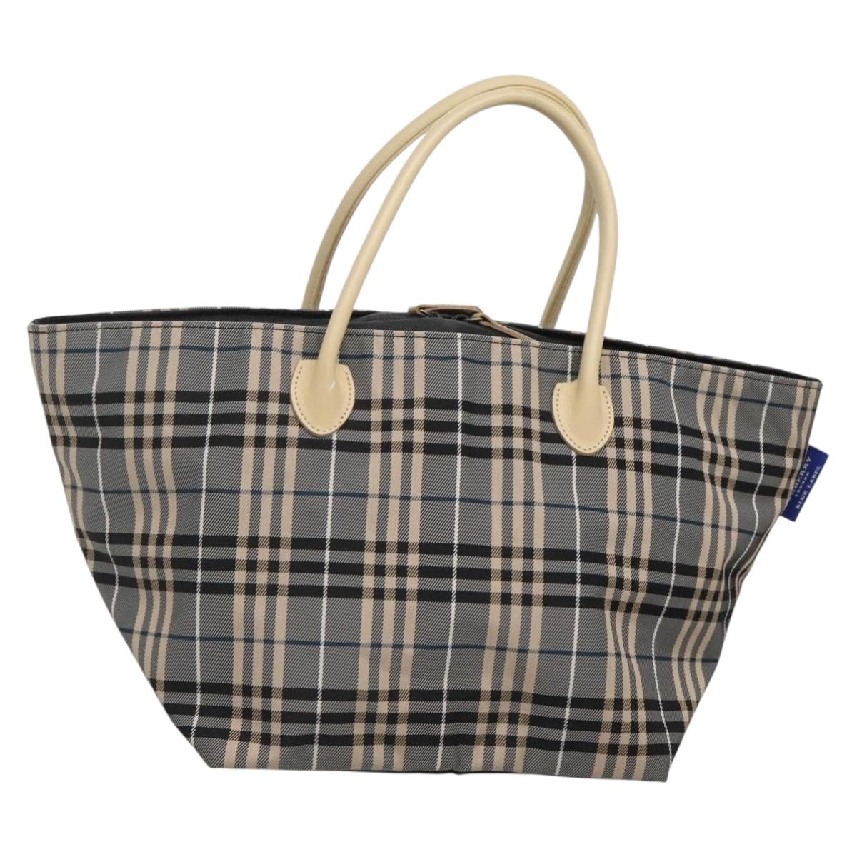 BURBERRY Blue Label Nova Check Tote Bag Nylon Gray ti3408
