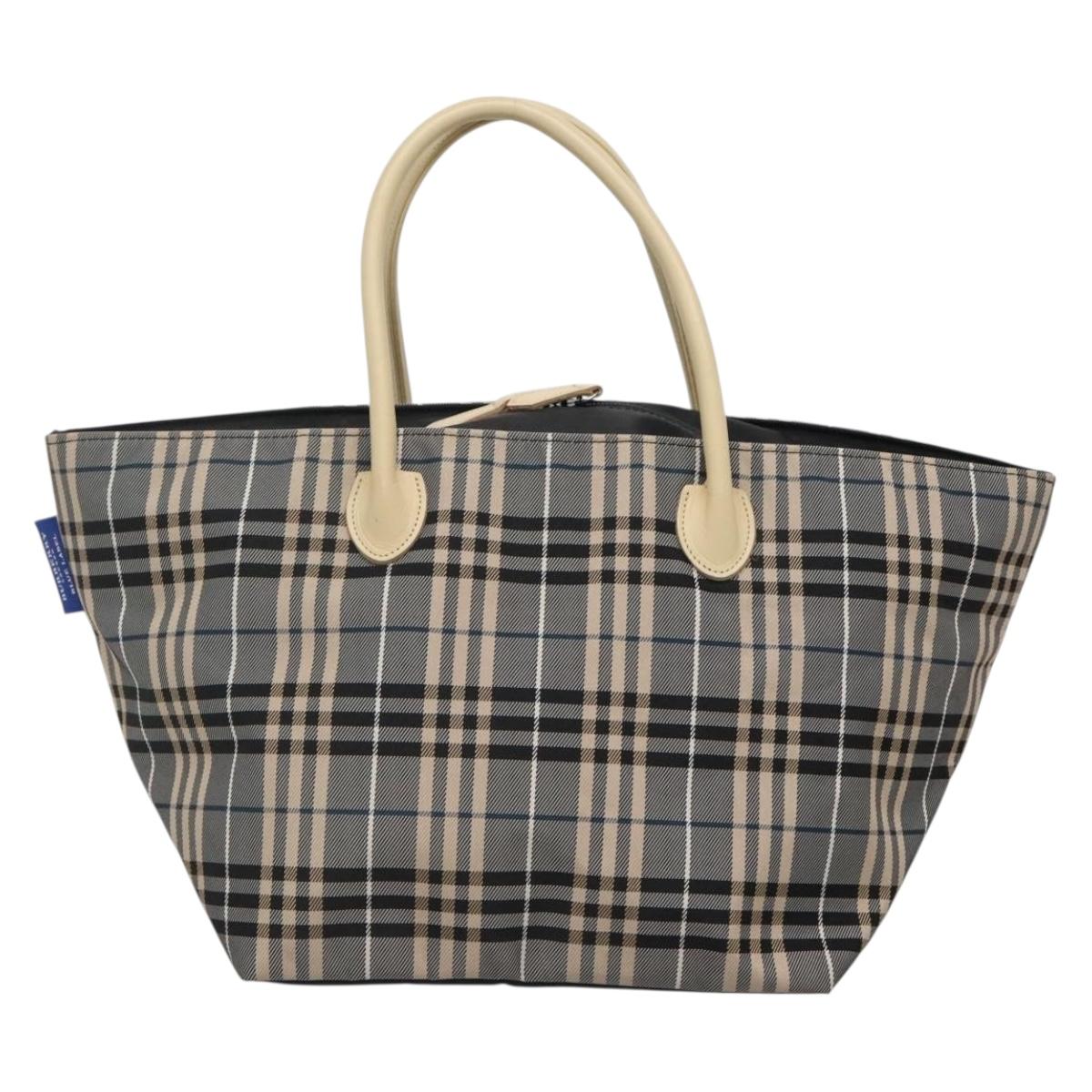 BURBERRY Blue Label Nova Check Tote Bag Nylon Gray ti3408