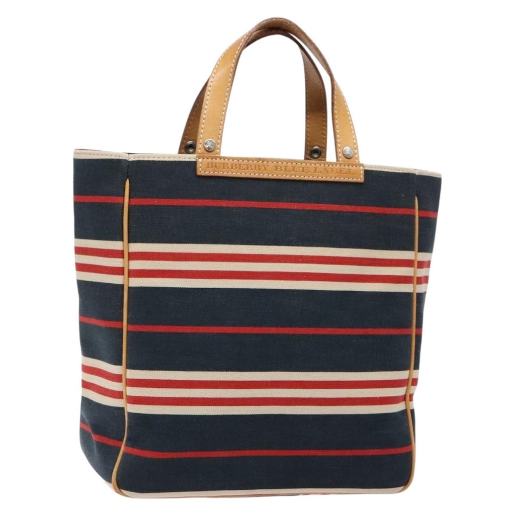 BURBERRY Blue Label Hand Bag Canvas Navy Silver ti3410