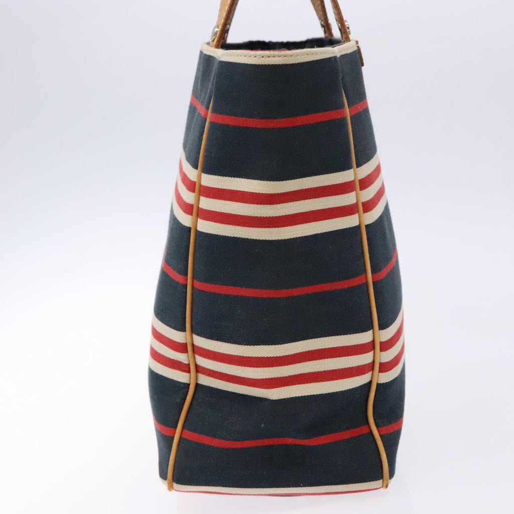 BURBERRY Blue Label Hand Bag Canvas Navy Silver ti3410