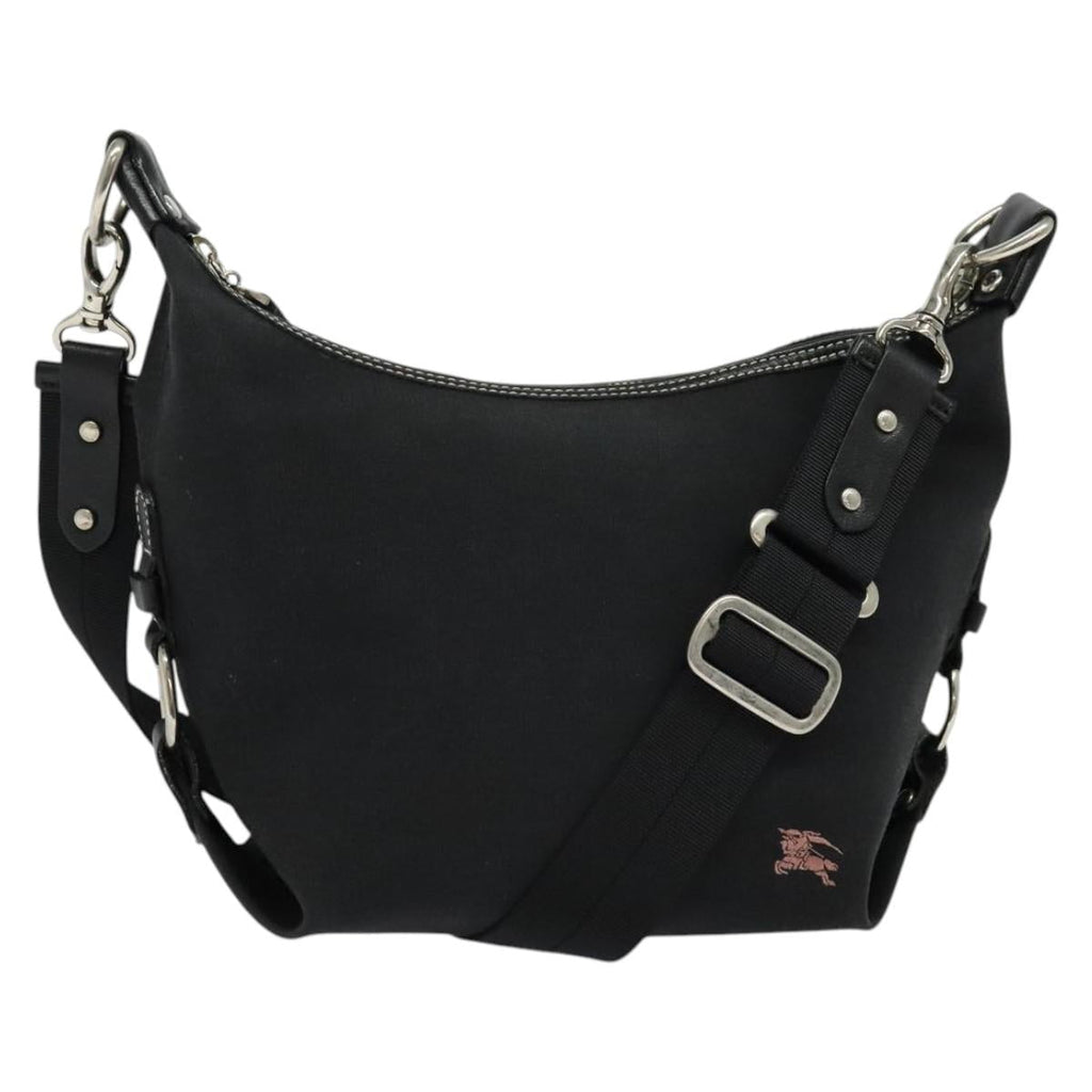 BURBERRY Blue Label Shoulder Bag Canvas Black Silver ti3411