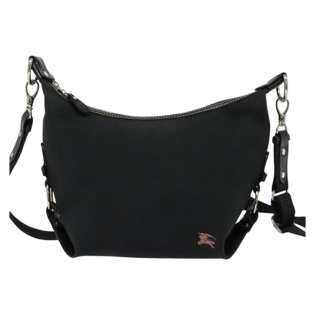 BURBERRY Blue Label Shoulder Bag Canvas Black Silver ti3411