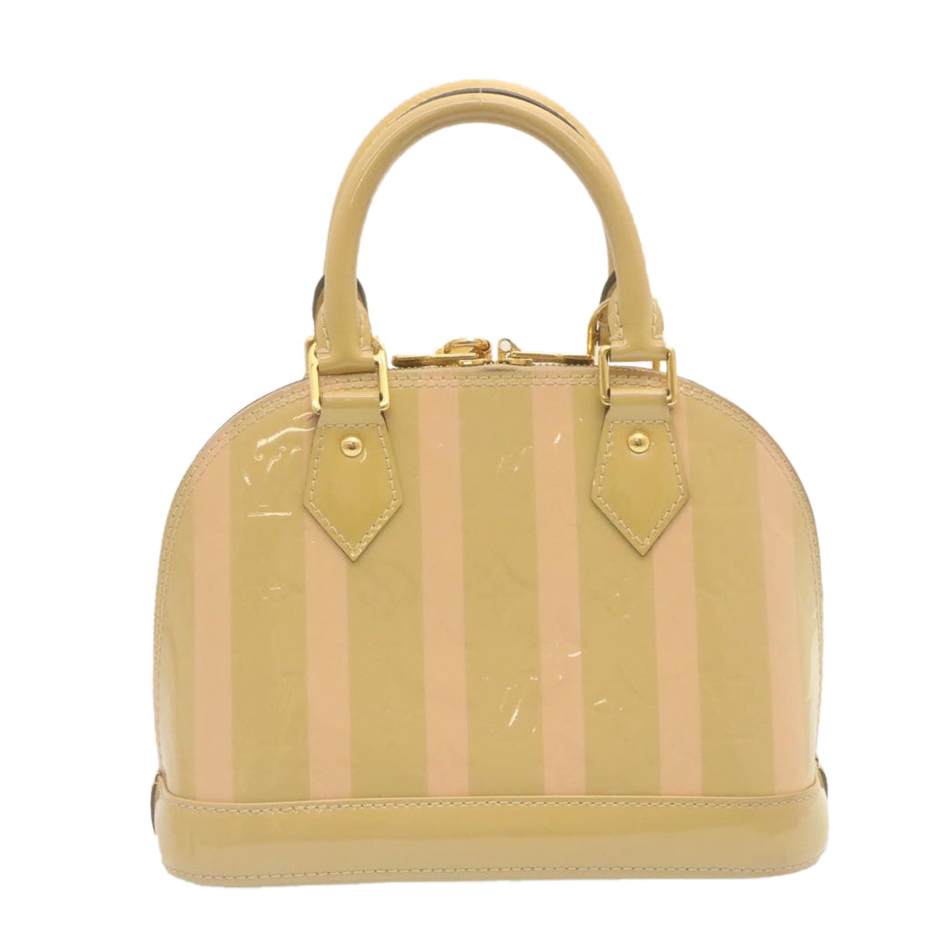 LOUIS VUITTON Vernis Rayures Alma BB Hand Bag 2way Beige Pink M90970 ai678AM