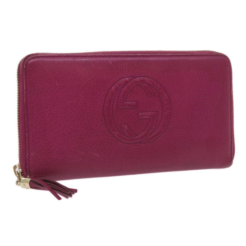 GUCCI Soho Long Wallet Leather Pink 291102 yk11136