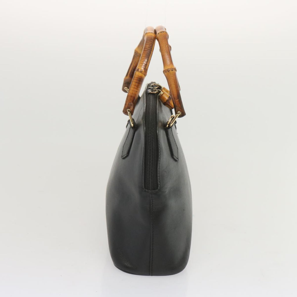 GUCCI Bamboo Hand Bag Leather Black 000 2122 0290 yk11194