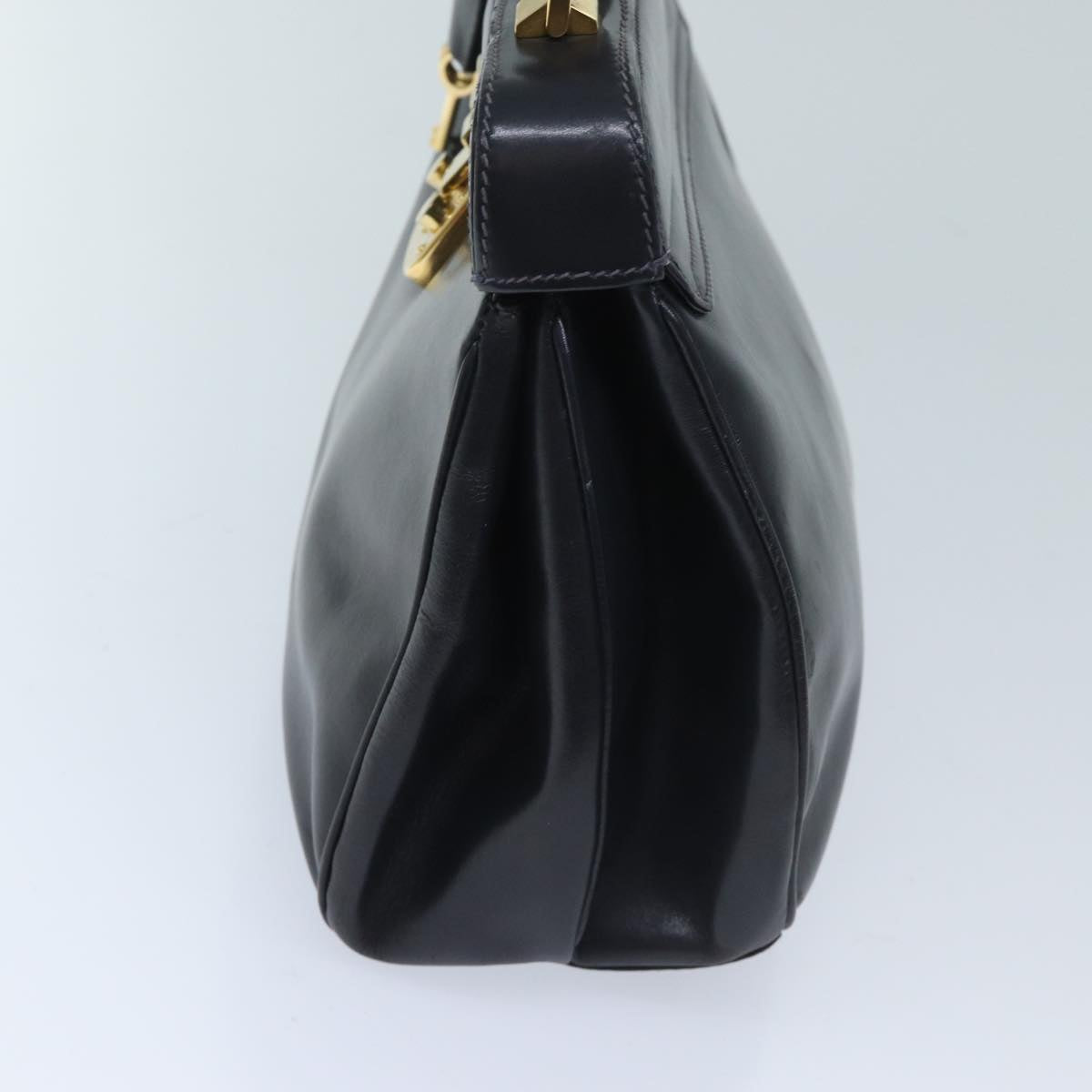 GUCCI Ready Lock Hand Bag Leather Navy 000 406 0190 yk11435