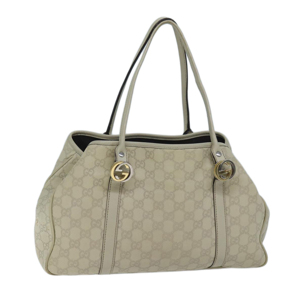 GUCCI GG Canvas Guccissima GG Twins Tote Bag White 232957 yk11512