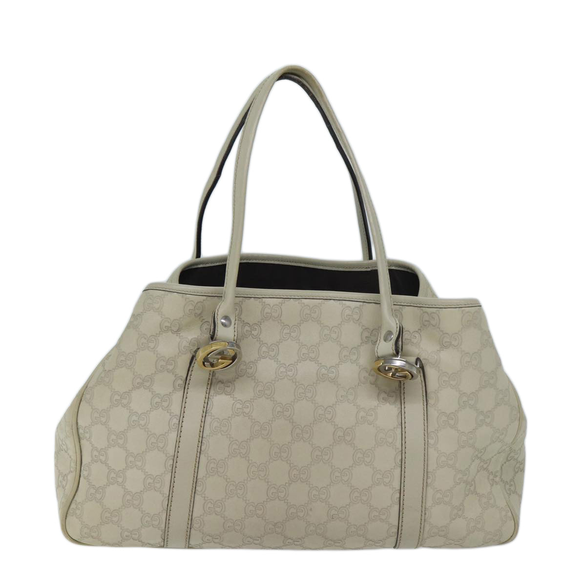 GUCCI GG Canvas Guccissima GG Twins Tote Bag White 232957 yk11512