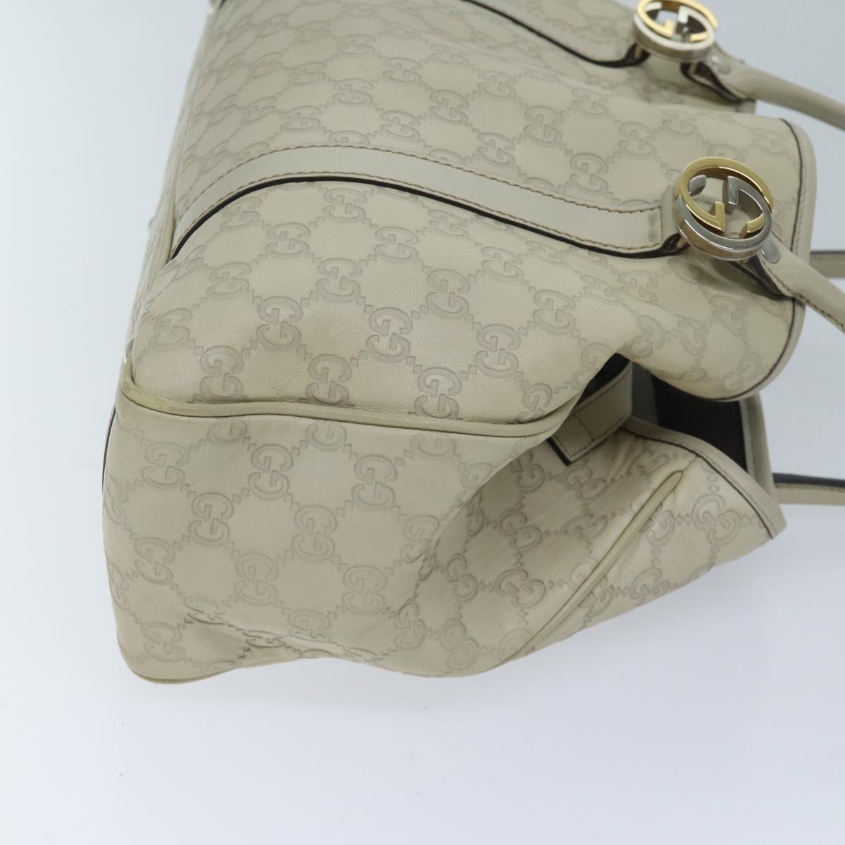 GUCCI GG Canvas Guccissima GG Twins Tote Bag White 232957 yk11512