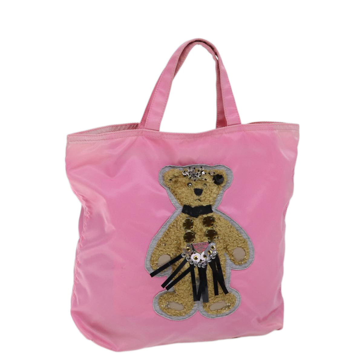 PRADA Hand Bag Nylon Pink yk11651