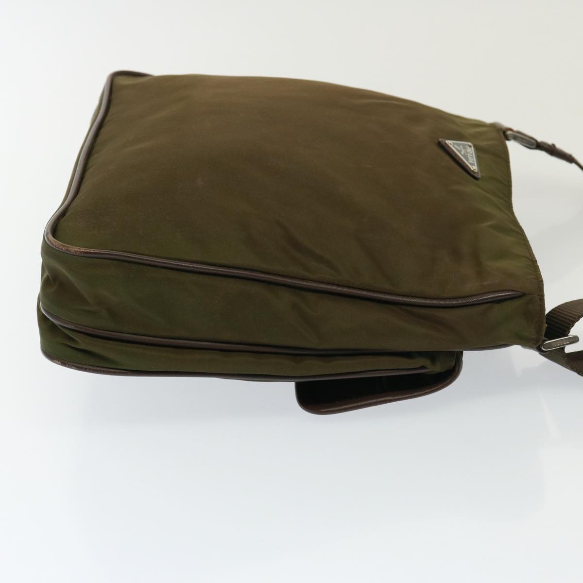 PRADA Shoulder Bag Enamel Khaki Brown yk13248