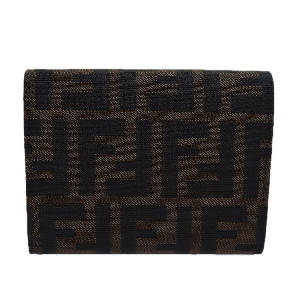 FENDI Zucca Canvas Wallet Black Brown yk13705A