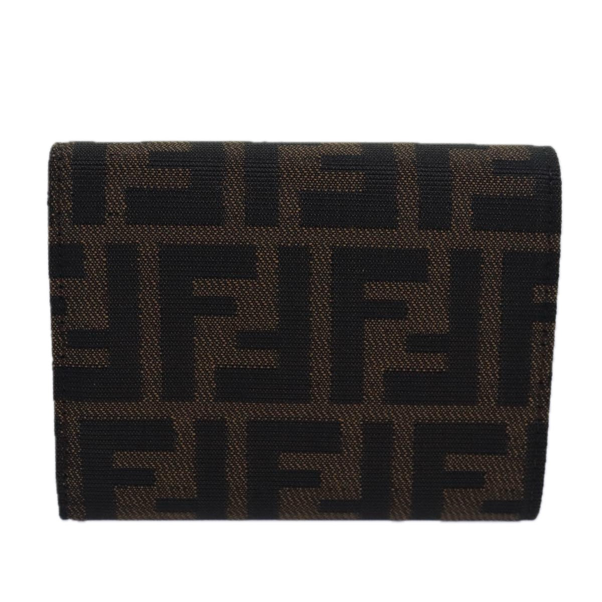 FENDI Zucca Canvas Wallet Black Brown yk13705A