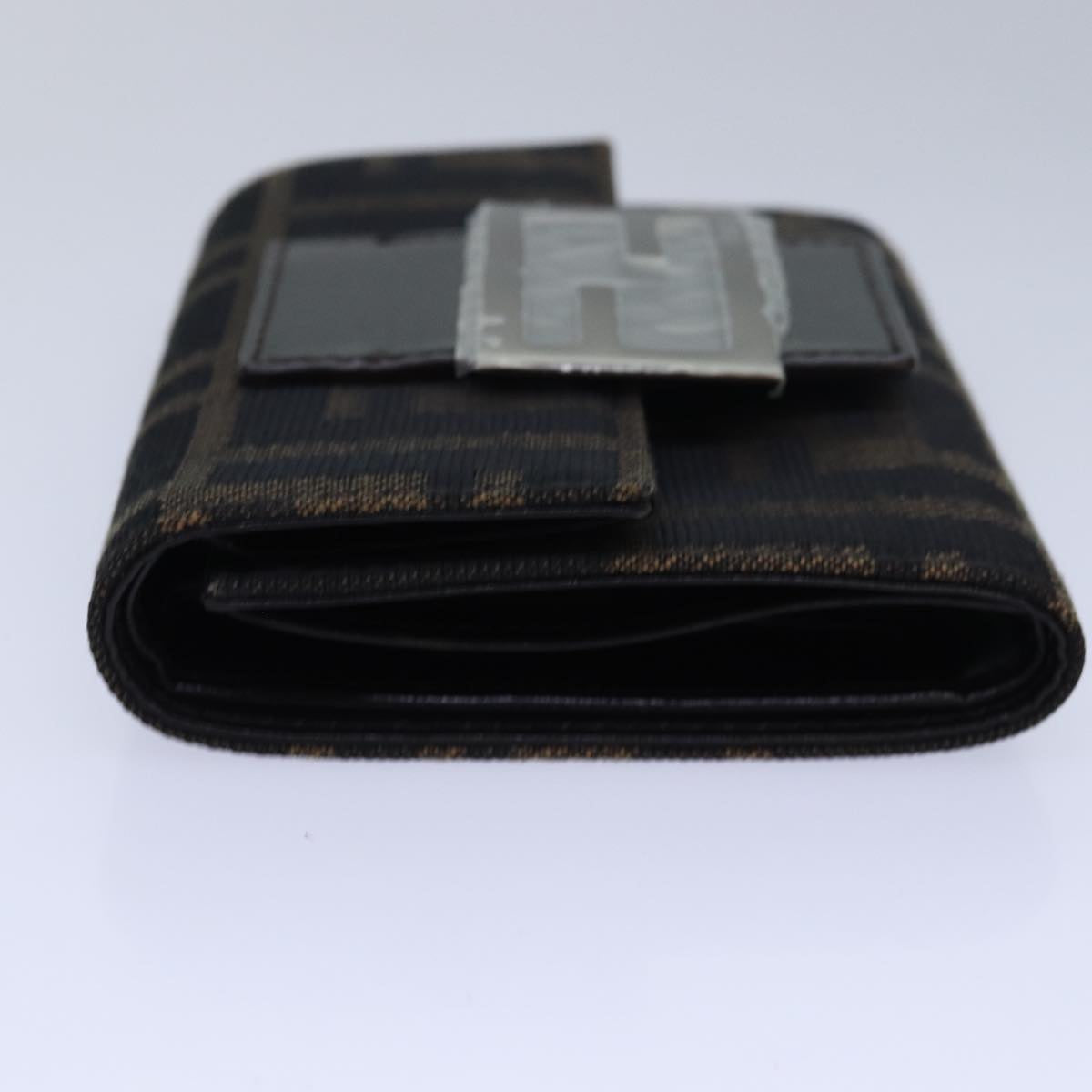 FENDI Zucca Canvas Wallet Black Brown yk13705A