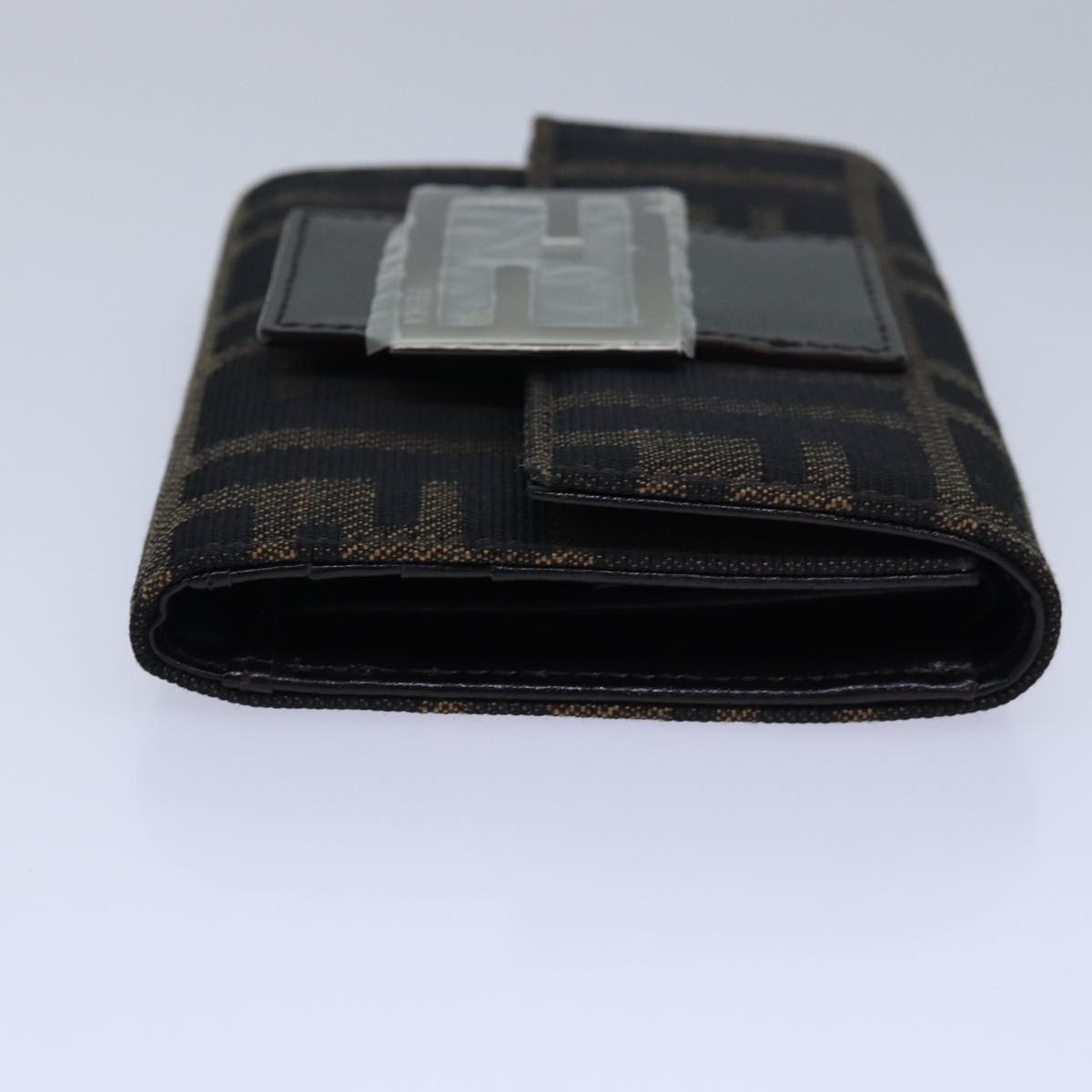 FENDI Zucca Canvas Wallet Black Brown yk13705A