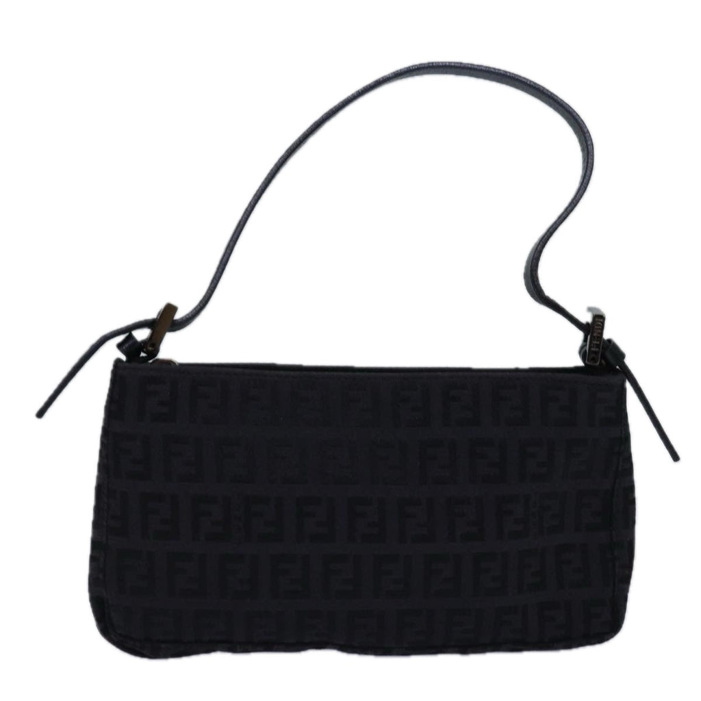 FENDI Zucchino Canvas Hand Bag Black yk13746