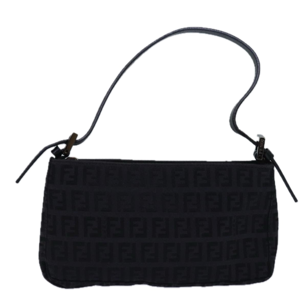 FENDI Zucchino Canvas Hand Bag Black yk13746