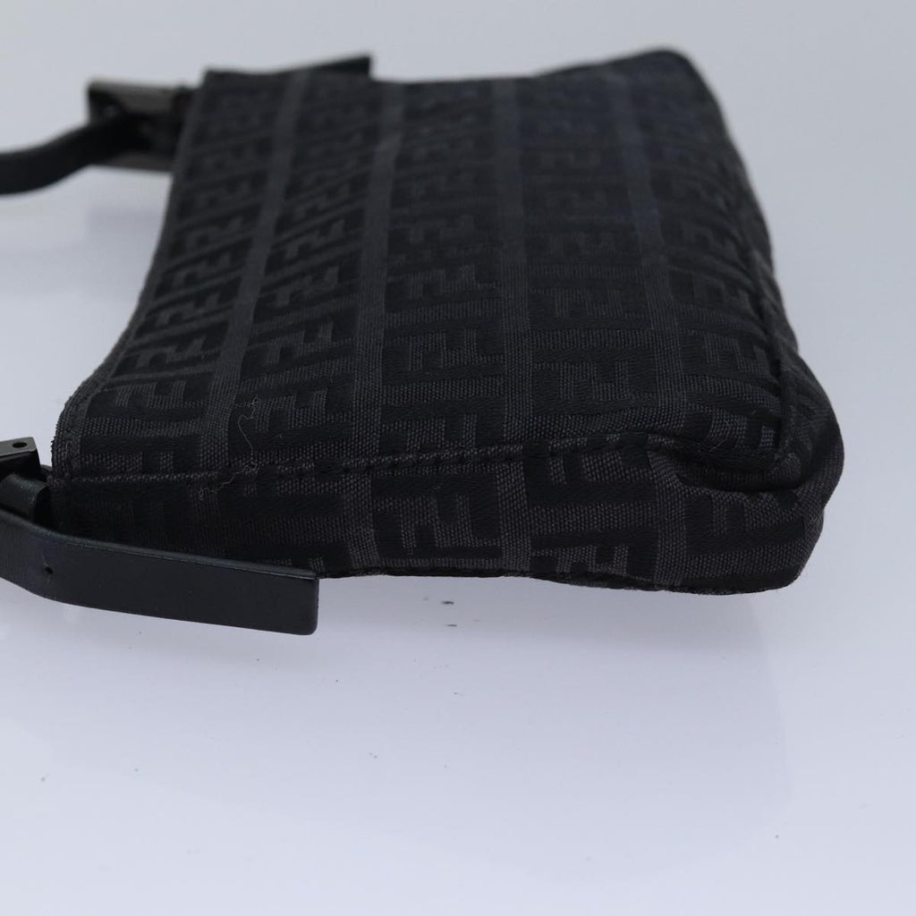FENDI Zucchino Canvas Hand Bag Black yk13746