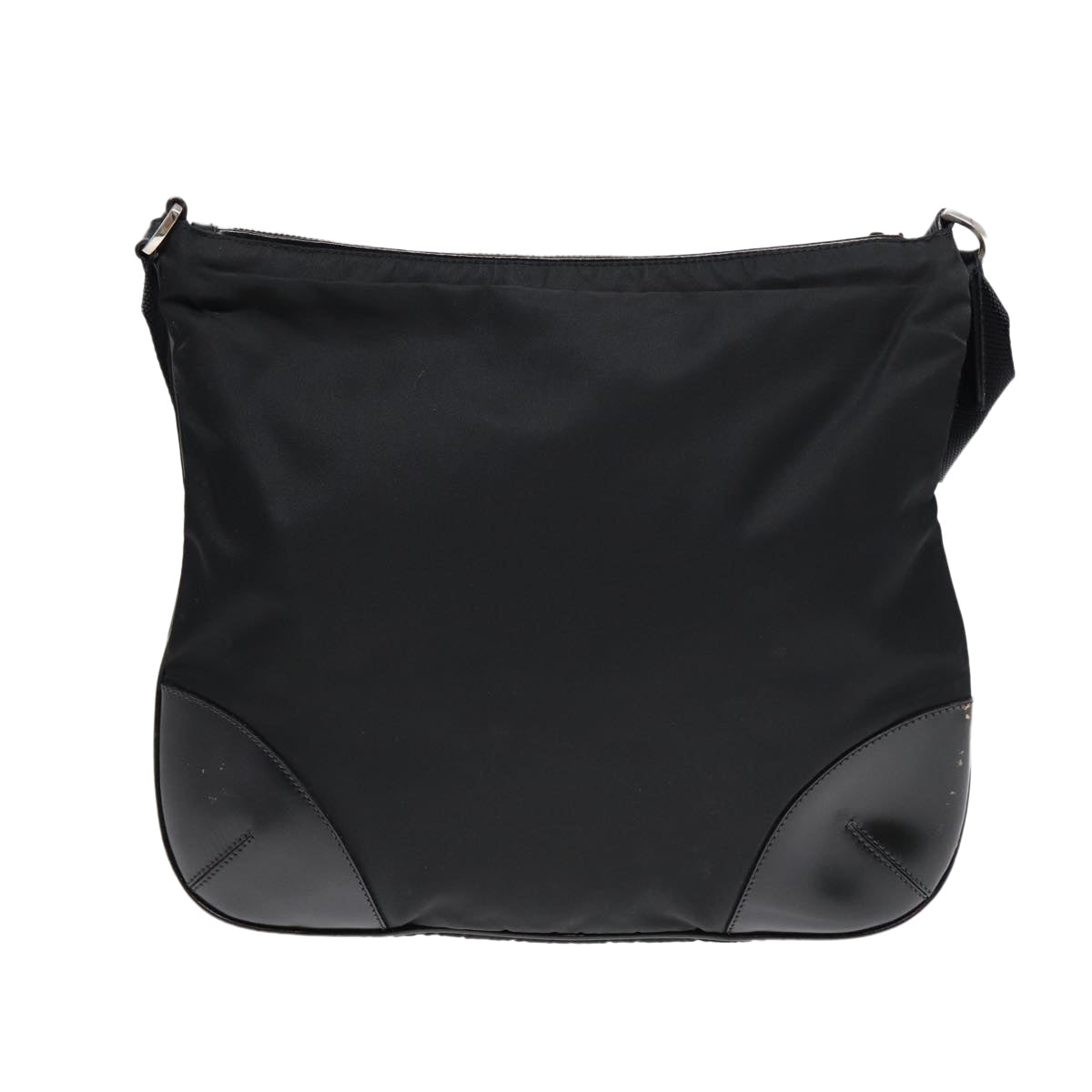 PRADA Shoulder Bag Nylon Black Silver yk14370