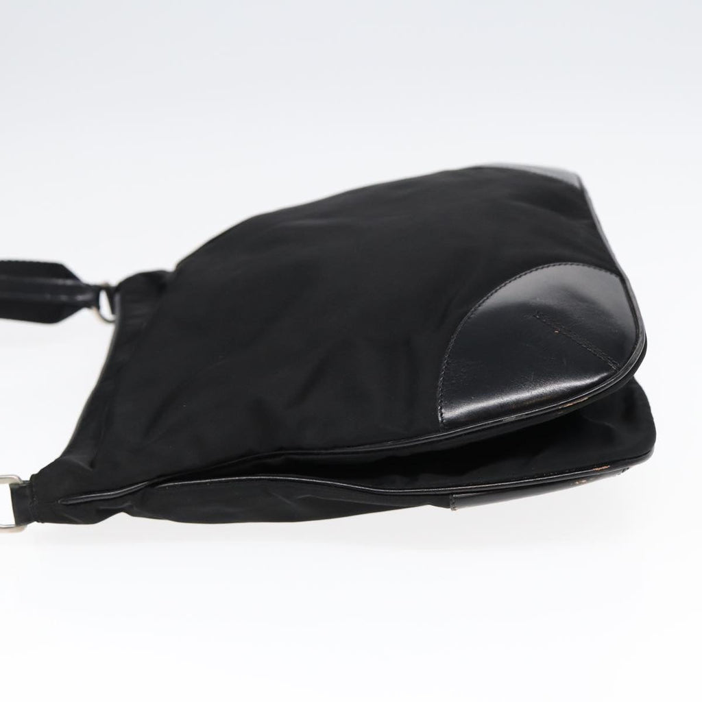 PRADA Shoulder Bag Nylon Black Silver yk14370