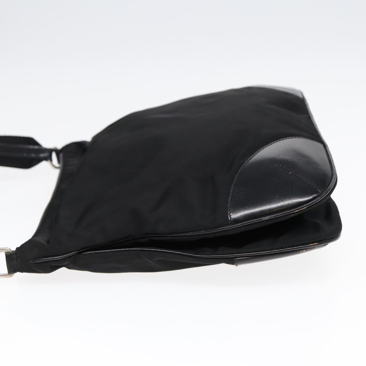PRADA Shoulder Bag Nylon Black Silver yk14370