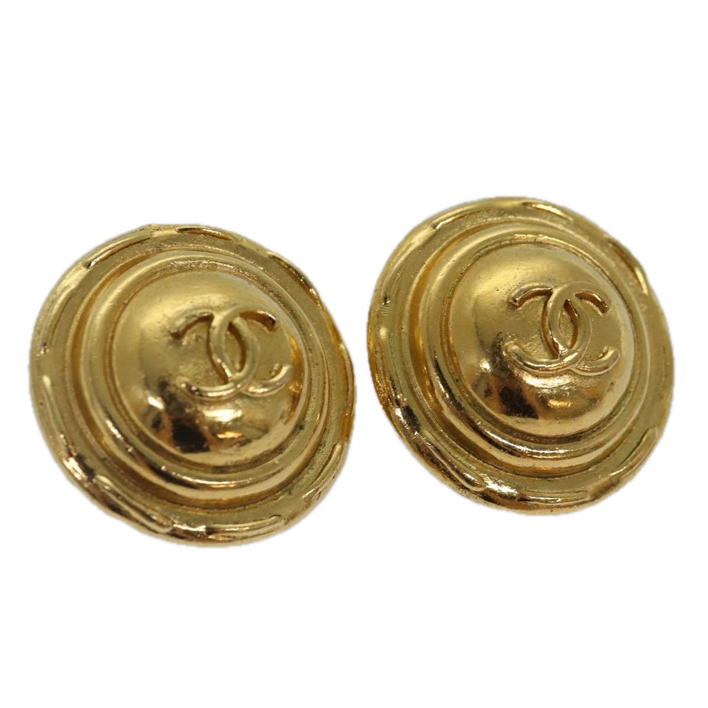 CHANEL COCO Mark Earring metal Gold CC yk14445