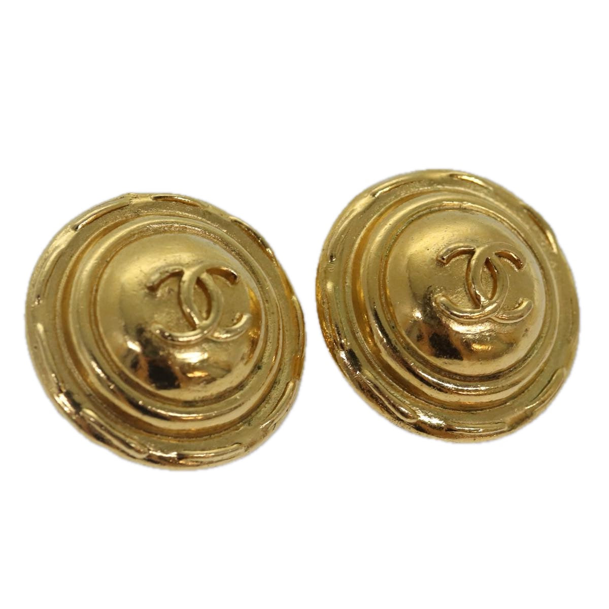 CHANEL COCO Mark Earring metal Gold CC yk14445