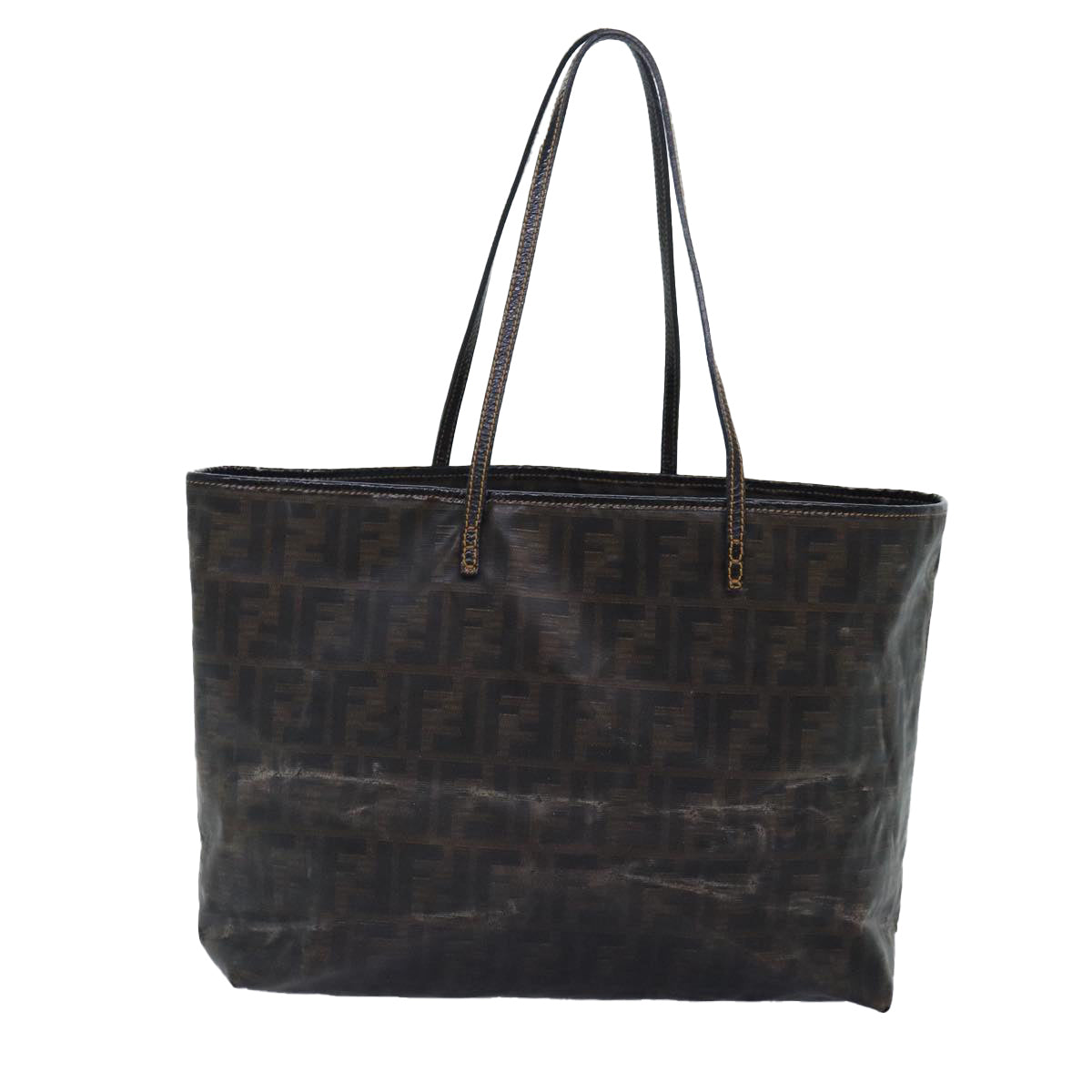 FENDI Zucca Canvas Tote Bag Brown Black yk14952
