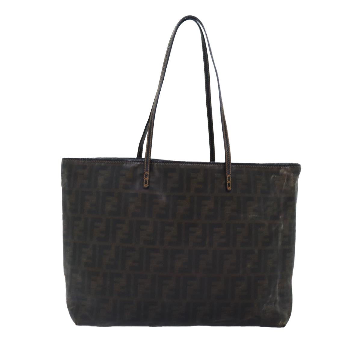 FENDI Zucca Canvas Tote Bag Brown Black yk14952