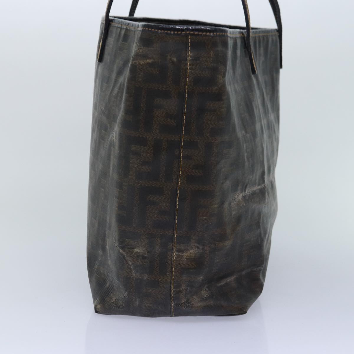 FENDI Zucca Canvas Tote Bag Brown Black yk14952