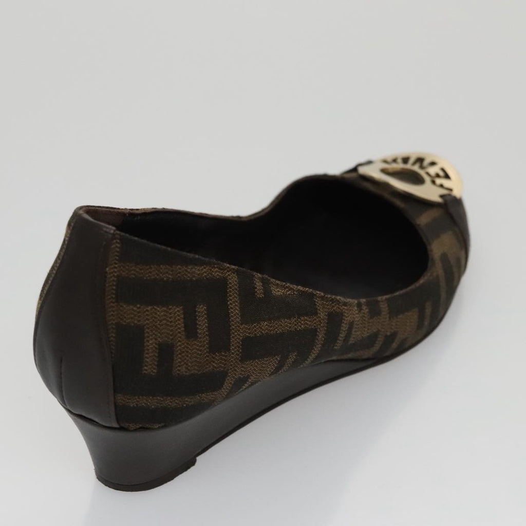 FENDI Zucca Canvas Pumps 37 pumps Brown Black Gold yk16020