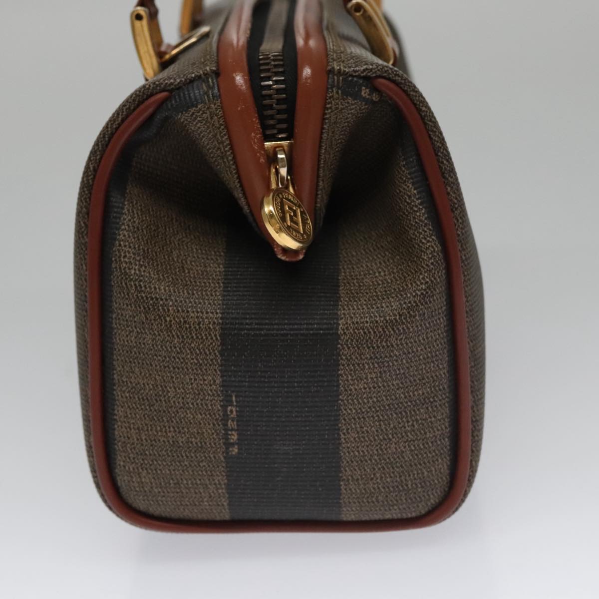 FENDI Pecan Canvas Mini Hand Bag Brown Black yk16320
