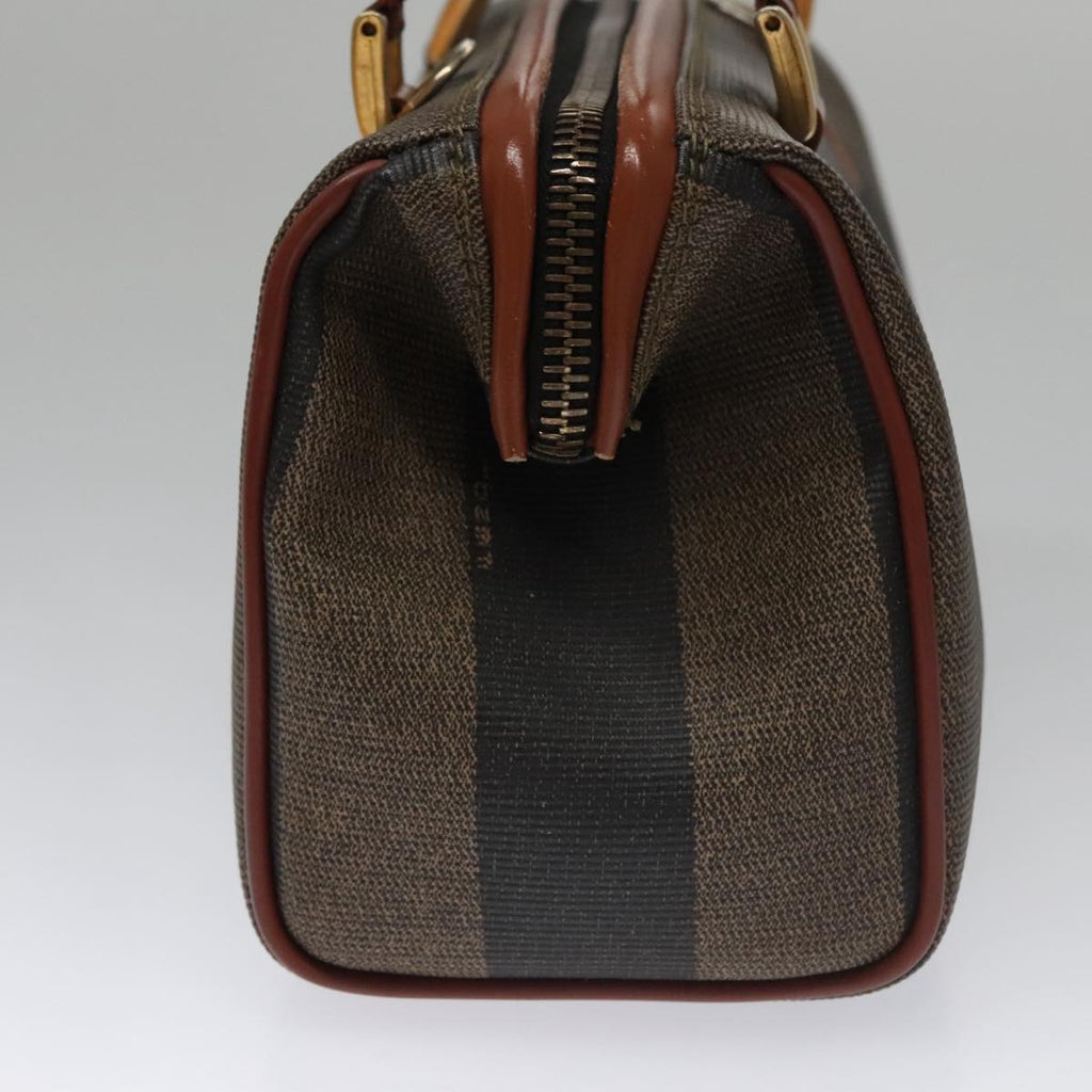 FENDI Pecan Canvas Mini Hand Bag Brown Black yk16320