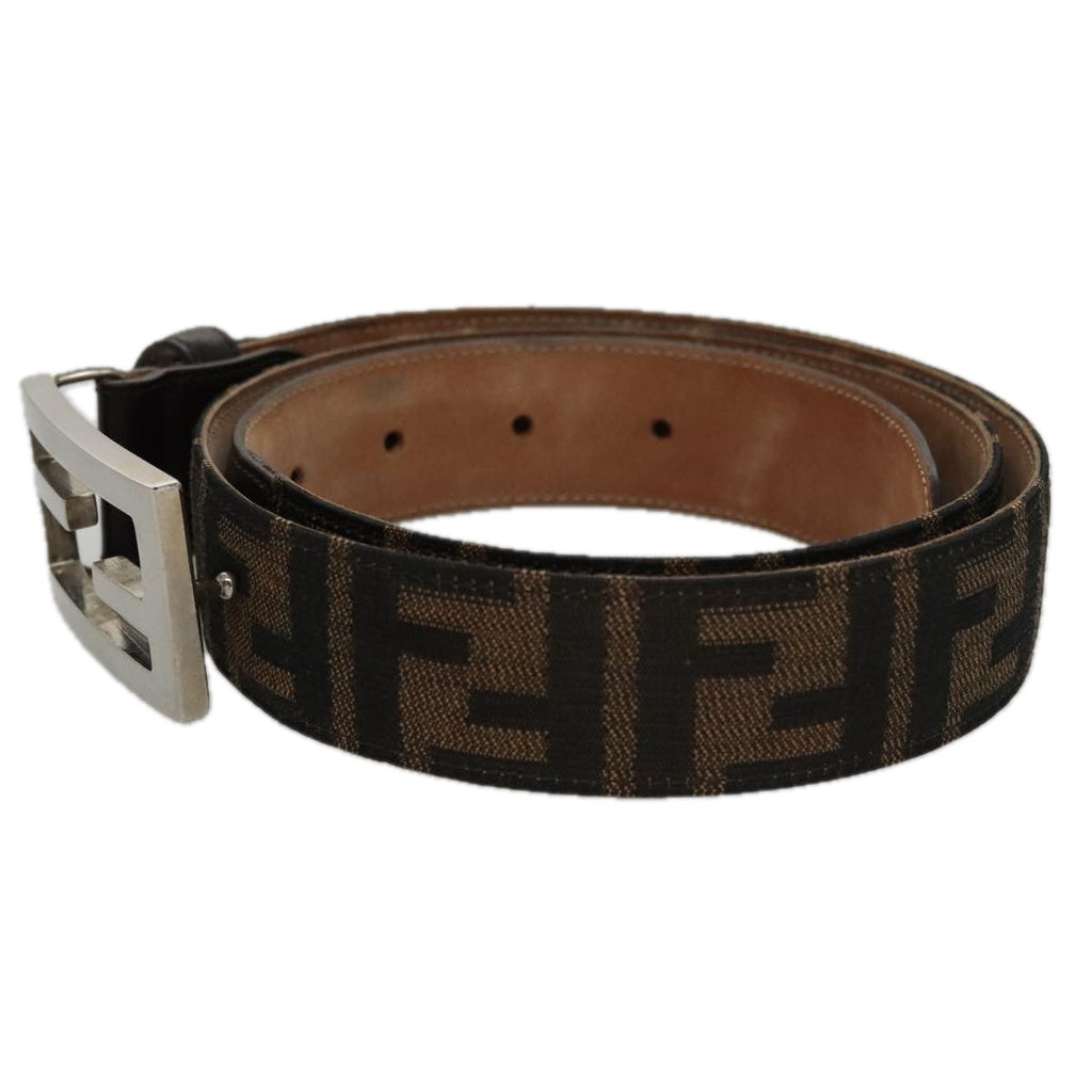 FENDI Zucca Canvas Belt 32.3""-36.2"" Brown yk16363